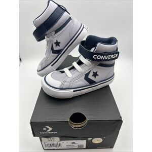 Converse Pro Blaze Strap Hi Shoes Boys Infant Size 6 Ghost Town/ Navy/ White New